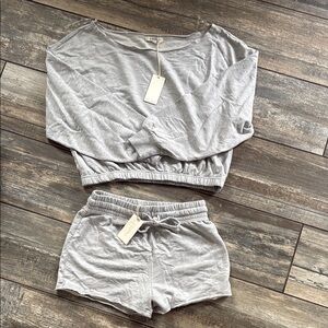 Z Supply Gray Pajama Set Cozy Intimates Sleepwear